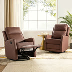 Fauteuil inclinable pivotant manuel Esteban en similicuir moderne avec dossier à oreilles, lot de 2