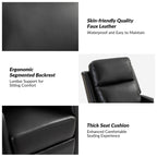 Fauteuil inclinable pivotant manuel Esteban en similicuir moderne avec dossier à oreilles, lot de 2