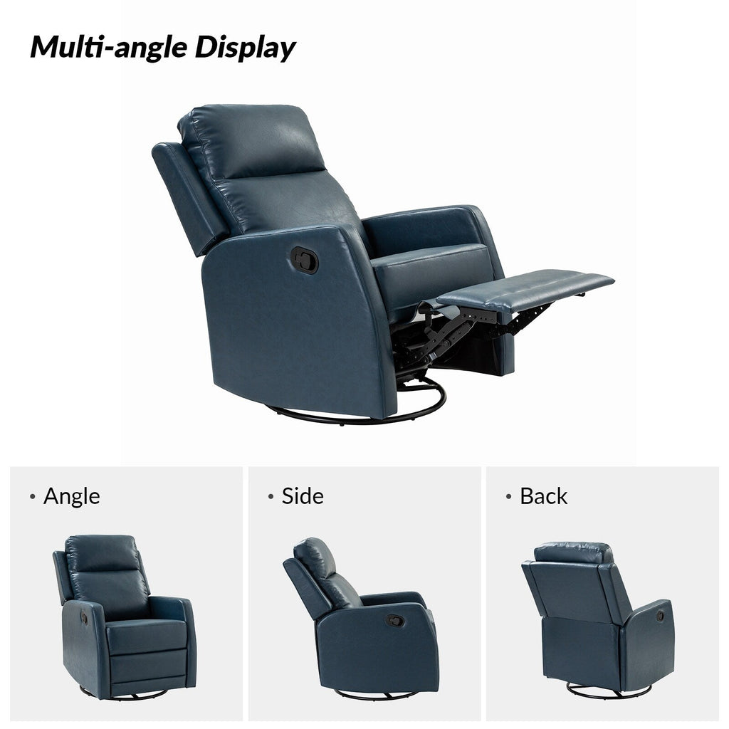 Fauteuil inclinable pivotant manuel Esteban en similicuir moderne avec dossier à oreilles, lot de 2