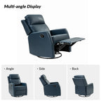 Fauteuil inclinable pivotant manuel Esteban en similicuir moderne avec dossier à oreilles, lot de 2