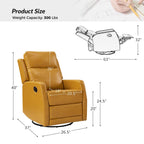 Fauteuil inclinable pivotant manuel Esteban en similicuir moderne avec dossier à oreilles, lot de 2