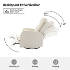 Fauteuil inclinable pivotant manuel Esteban en similicuir moderne avec dossier à oreilles, lot de 2