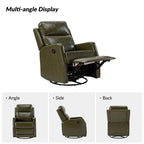 Fauteuil inclinable pivotant manuel Esteban en similicuir moderne avec dossier à oreilles, lot de 2