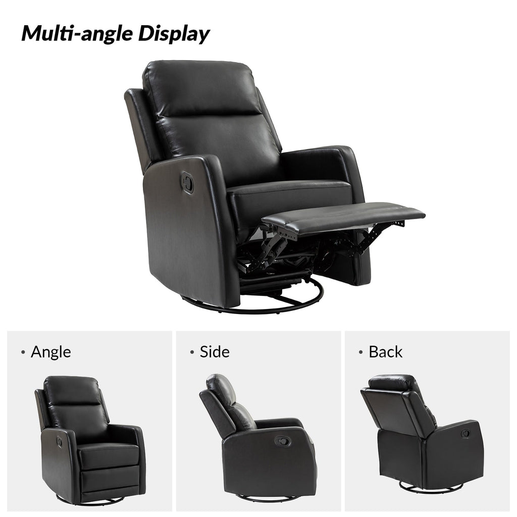 Fauteuil inclinable pivotant manuel Esteban en similicuir moderne avec dossier à oreilles, lot de 2