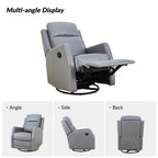 Fauteuil inclinable pivotant manuel Esteban en similicuir moderne avec dossier à oreilles, lot de 2