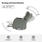 Fauteuil inclinable pivotant manuel Esteban en similicuir moderne avec dossier à oreilles, lot de 2