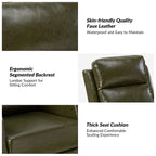 Fauteuil inclinable pivotant manuel en similicuir moderne Esteban avec dossier à oreilles