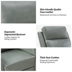 Fauteuil inclinable pivotant manuel en similicuir moderne Esteban avec dossier à oreilles