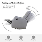 Fauteuil inclinable pivotant manuel en similicuir moderne Esteban avec dossier à oreilles