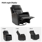 Fauteuil inclinable pivotant manuel en similicuir moderne Esteban avec dossier à oreilles