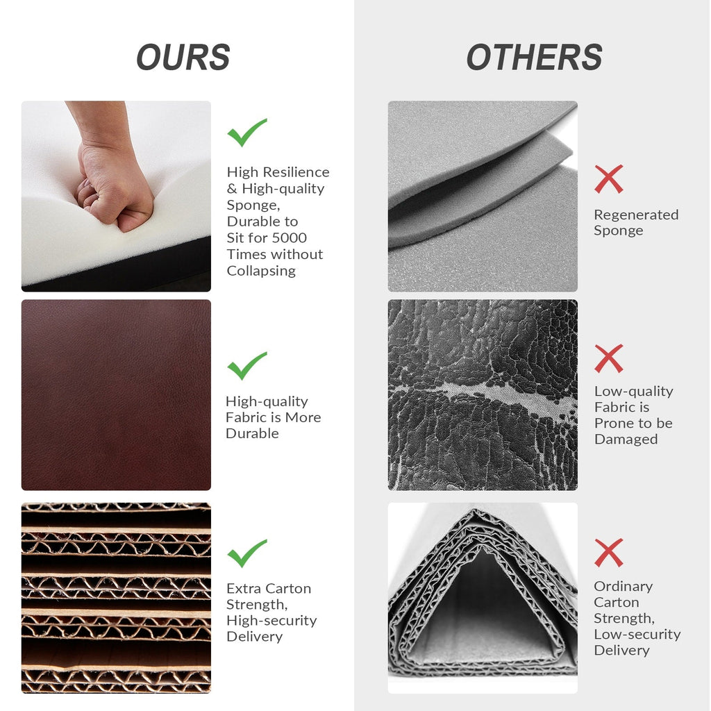 Fauteuil inclinable pivotant manuel en similicuir moderne Esteban avec dossier à oreilles