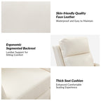 Fauteuil inclinable pivotant manuel en similicuir moderne Esteban avec dossier à oreilles