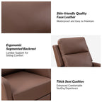 Fauteuil inclinable pivotant manuel en similicuir moderne Esteban avec dossier à oreilles