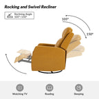 Fauteuil inclinable pivotant manuel en similicuir moderne Esteban avec dossier à oreilles