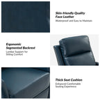 Fauteuil inclinable pivotant manuel en similicuir moderne Esteban avec dossier à oreilles