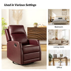 Fauteuil inclinable pivotant manuel en similicuir moderne Esteban avec dossier à oreilles