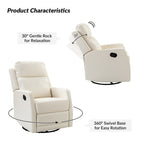 Fauteuil inclinable pivotant manuel en similicuir moderne Esteban avec dossier à oreilles