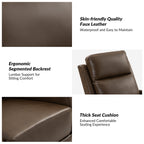 Fauteuil inclinable pivotant manuel en similicuir moderne Esteban avec dossier à oreilles