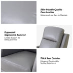 Fauteuil inclinable pivotant manuel en similicuir moderne Esteban avec dossier à oreilles