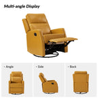 Fauteuil inclinable pivotant manuel en similicuir moderne Esteban avec dossier à oreilles