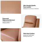 Fauteuil inclinable pivotant manuel en similicuir moderne Esteban avec dossier à oreilles