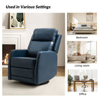 Fauteuil inclinable pivotant manuel en similicuir moderne Esteban avec dossier à oreilles