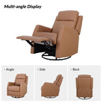 Fauteuil inclinable pivotant manuel en similicuir moderne Esteban avec dossier à oreilles