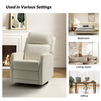 Fauteuil inclinable pivotant manuel en similicuir moderne Esteban avec dossier à oreilles