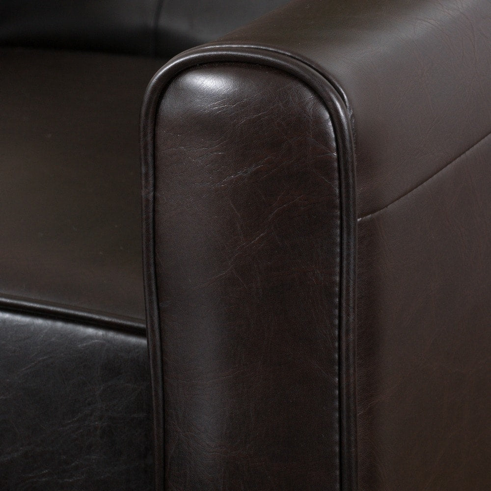 Fauteuil inclinable capitonné en cuir reconstitué Ethan par Christopher Knight Home