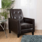 Fauteuil inclinable capitonné en cuir reconstitué Ethan par Christopher Knight Home