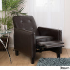 Fauteuil inclinable capitonné en cuir reconstitué Ethan par Christopher Knight Home