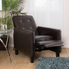 Fauteuil inclinable capitonné en cuir reconstitué Ethan par Christopher Knight Home