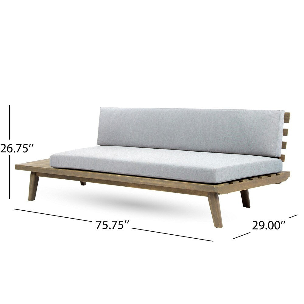 Canapé minimaliste en bois et tissu Eulah de Christopher Knight Home, côté gauche