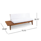 Canapé minimaliste en bois et tissu Eulah de Christopher Knight Home, côté gauche