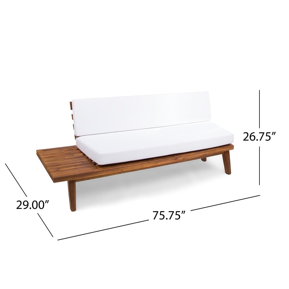 Canapé minimaliste en bois et tissu Eulah de Christopher Knight Home, côté gauche