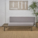 Canapé minimaliste en bois et tissu Eulah de Christopher Knight Home, côté gauche