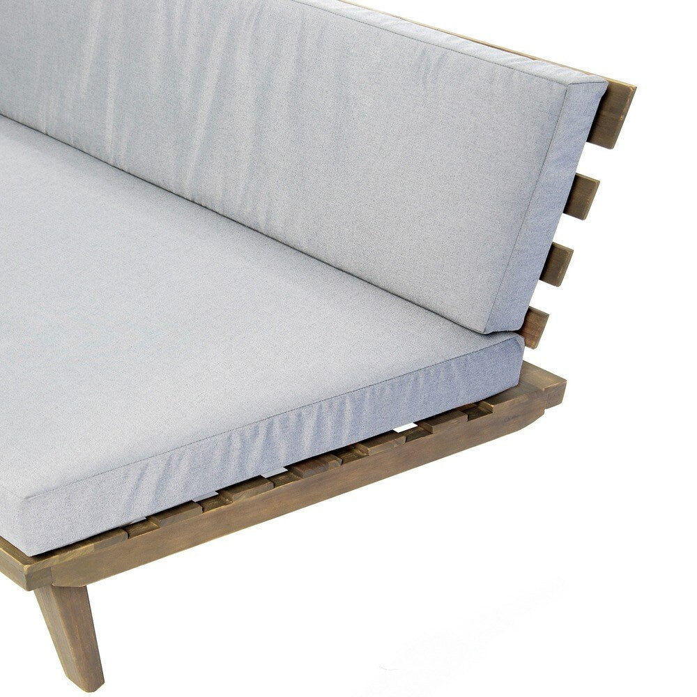 Canapé minimaliste en bois et tissu Eulah de Christopher Knight Home, côté gauche