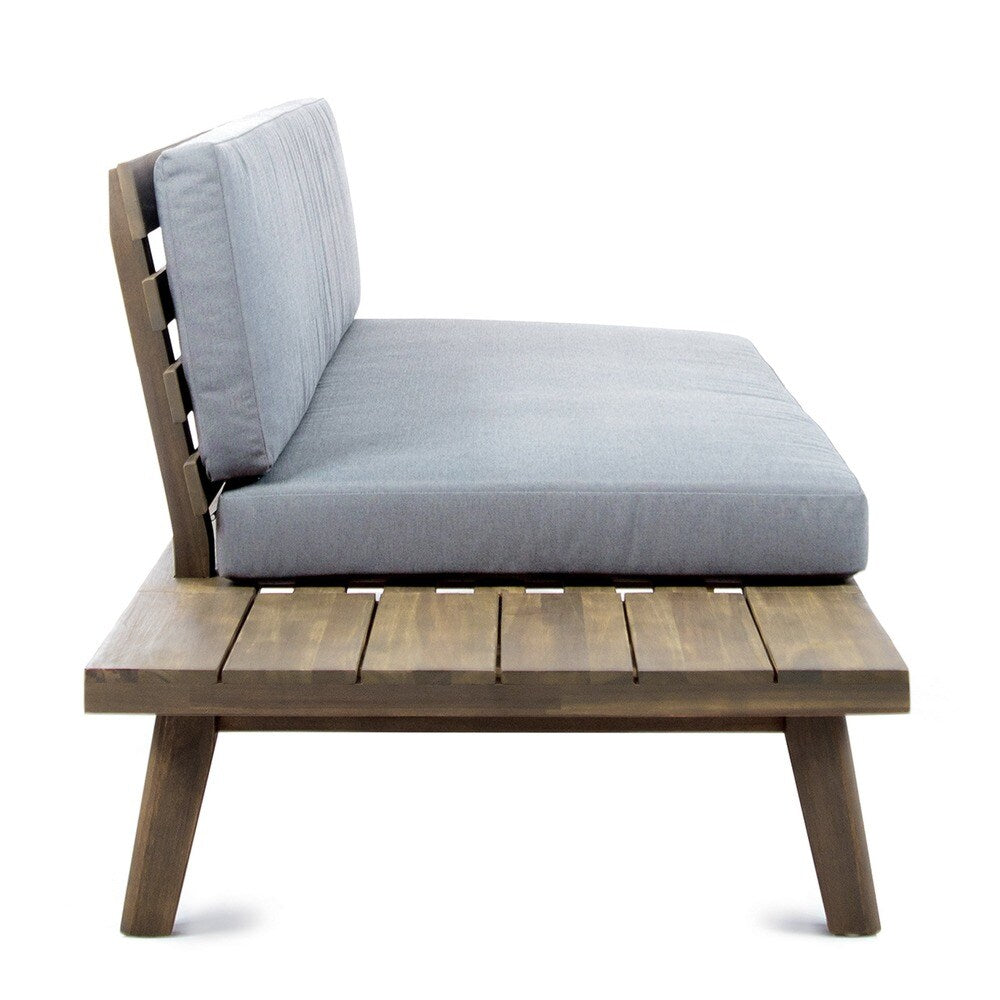 Canapé minimaliste en bois et tissu Eulah de Christopher Knight Home, côté gauche