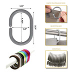 Anneaux de rideau de douche Evidco avec crochets en plastique (lot de 12)