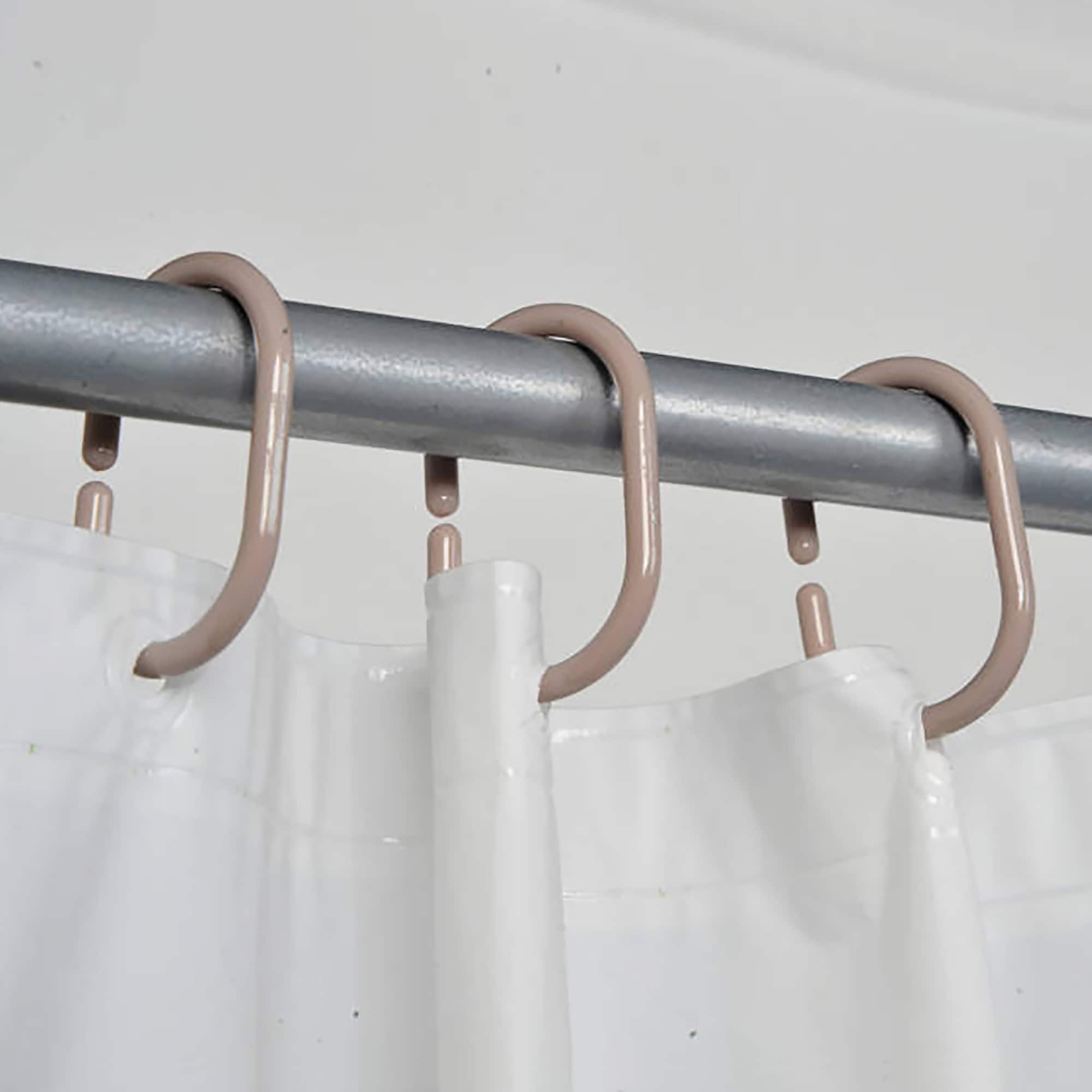 Anneaux de rideau de douche Evidco avec crochets en plastique (lot de 12)