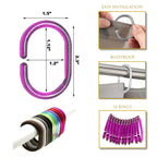 Anneaux de rideau de douche Evidco avec crochets en plastique (lot de 12)