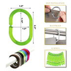 Anneaux de rideau de douche Evidco avec crochets en plastique (lot de 12)