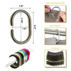 Anneaux de rideau de douche Evidco avec crochets en plastique (lot de 12)