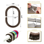 Anneaux de rideau de douche Evidco avec crochets en plastique (lot de 12)