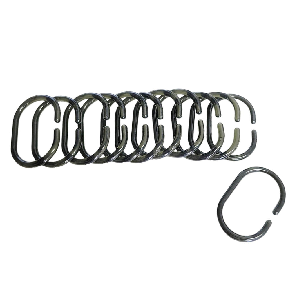 Anneaux de rideau de douche Evidco avec crochets en plastique (lot de 12)