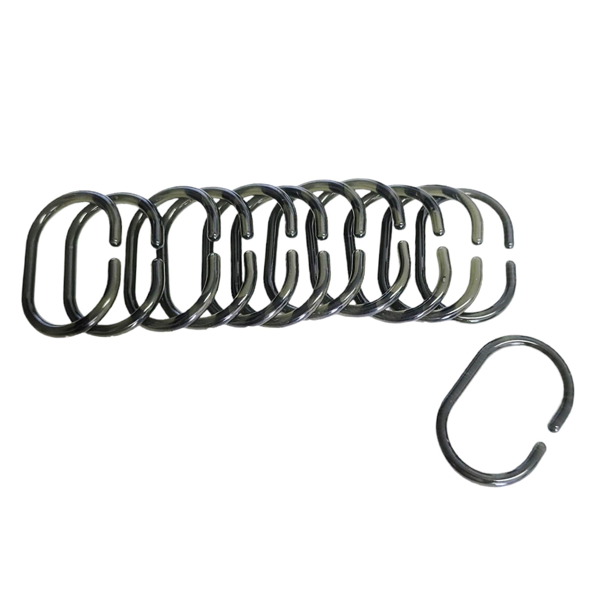 Anneaux de rideau de douche Evidco avec crochets en plastique (lot de 12)