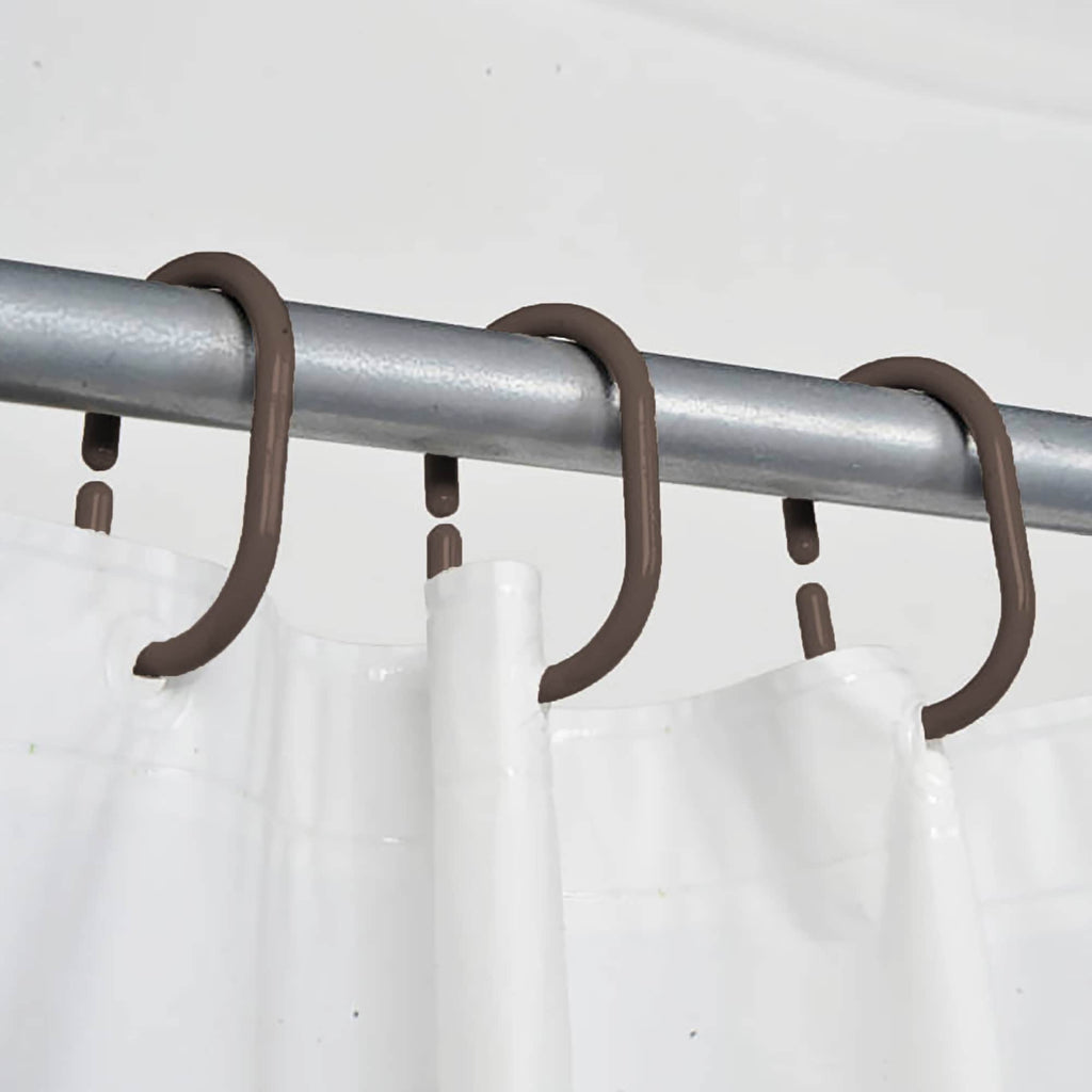 Anneaux de rideau de douche Evidco avec crochets en plastique (lot de 12)
