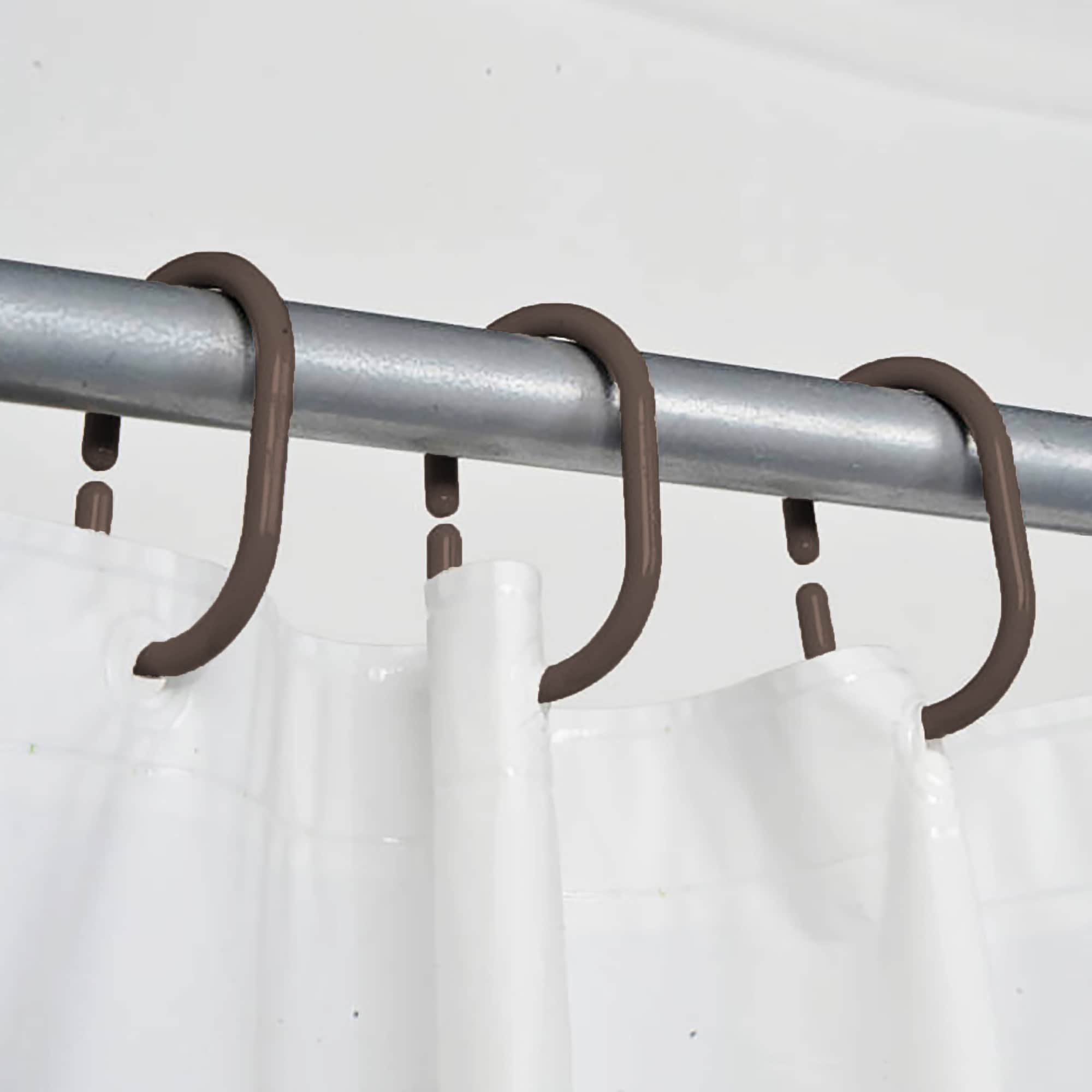 Anneaux de rideau de douche Evidco avec crochets en plastique (lot de 12)