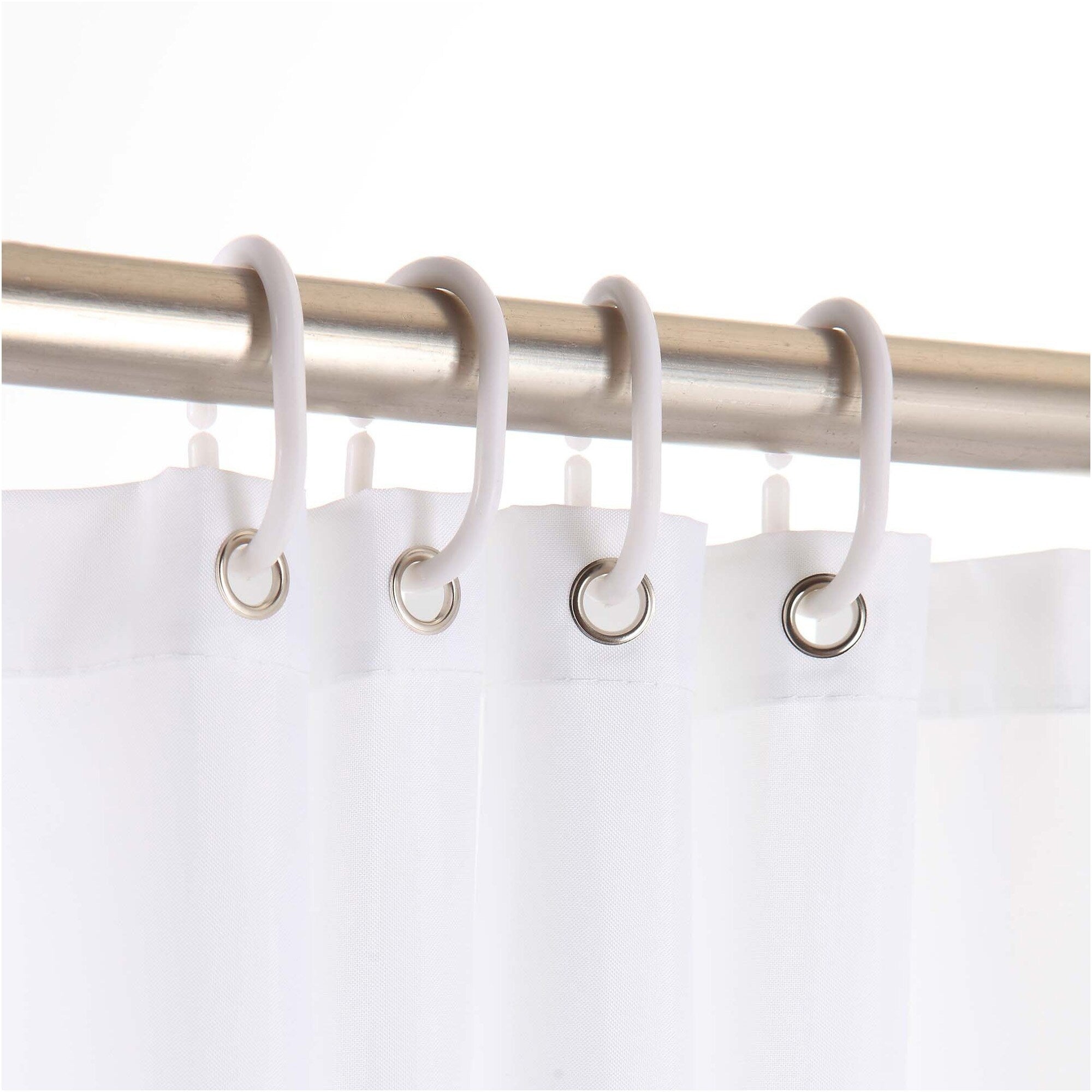 Anneaux de rideau de douche Evidco avec crochets en plastique (lot de 12)