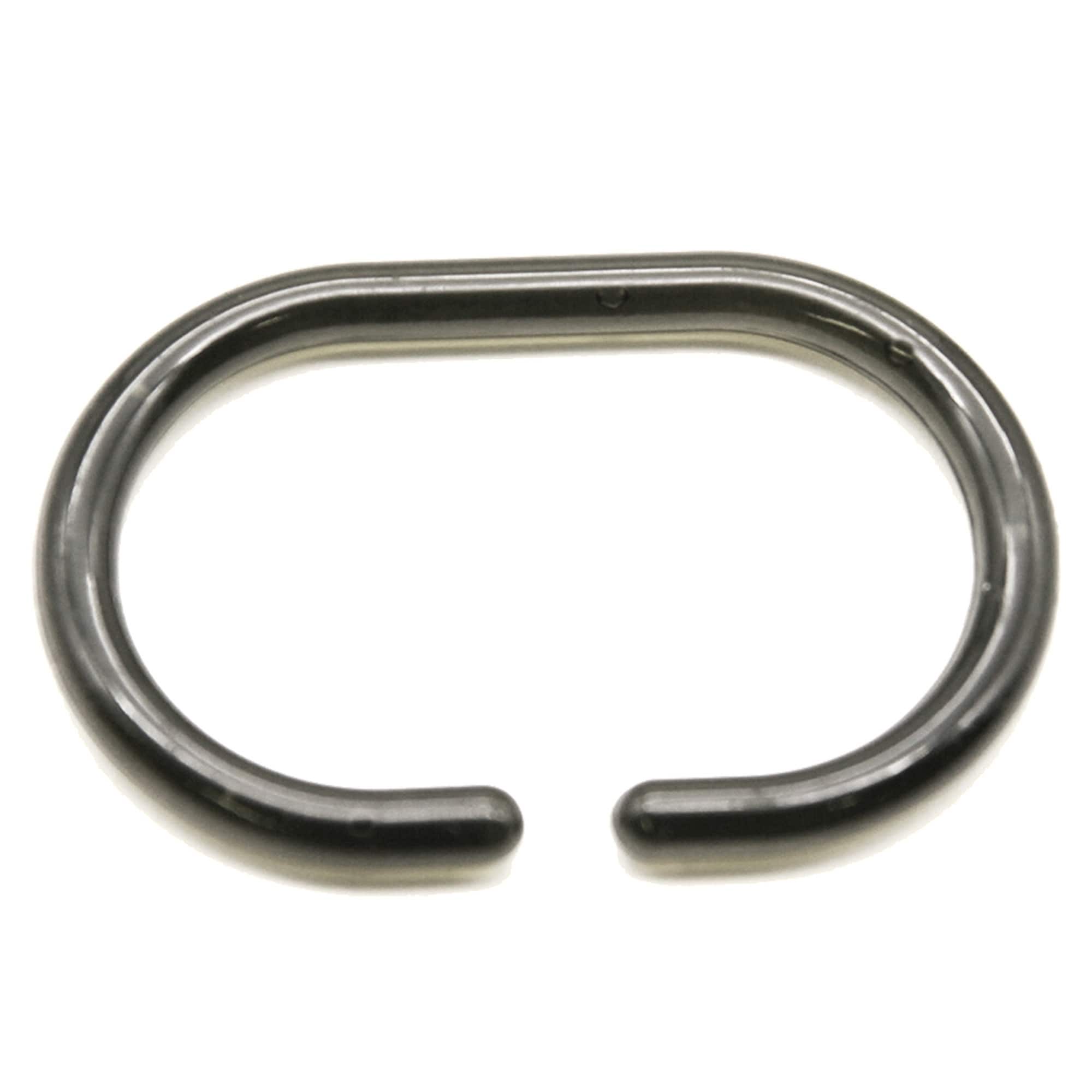 Anneaux de rideau de douche Evidco avec crochets en plastique (lot de 12)